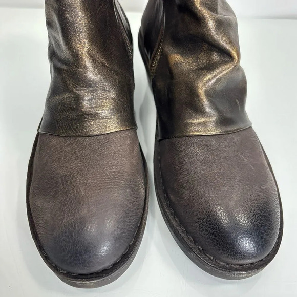 Fly London Dape Bronze Brown Leather Buckle Detail Ankle Boot Size 38/37 - Picture 3 of 12